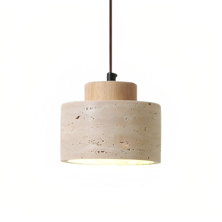 Travertin Stein Pendelleuchte – Natürliches Minimalistisches Design