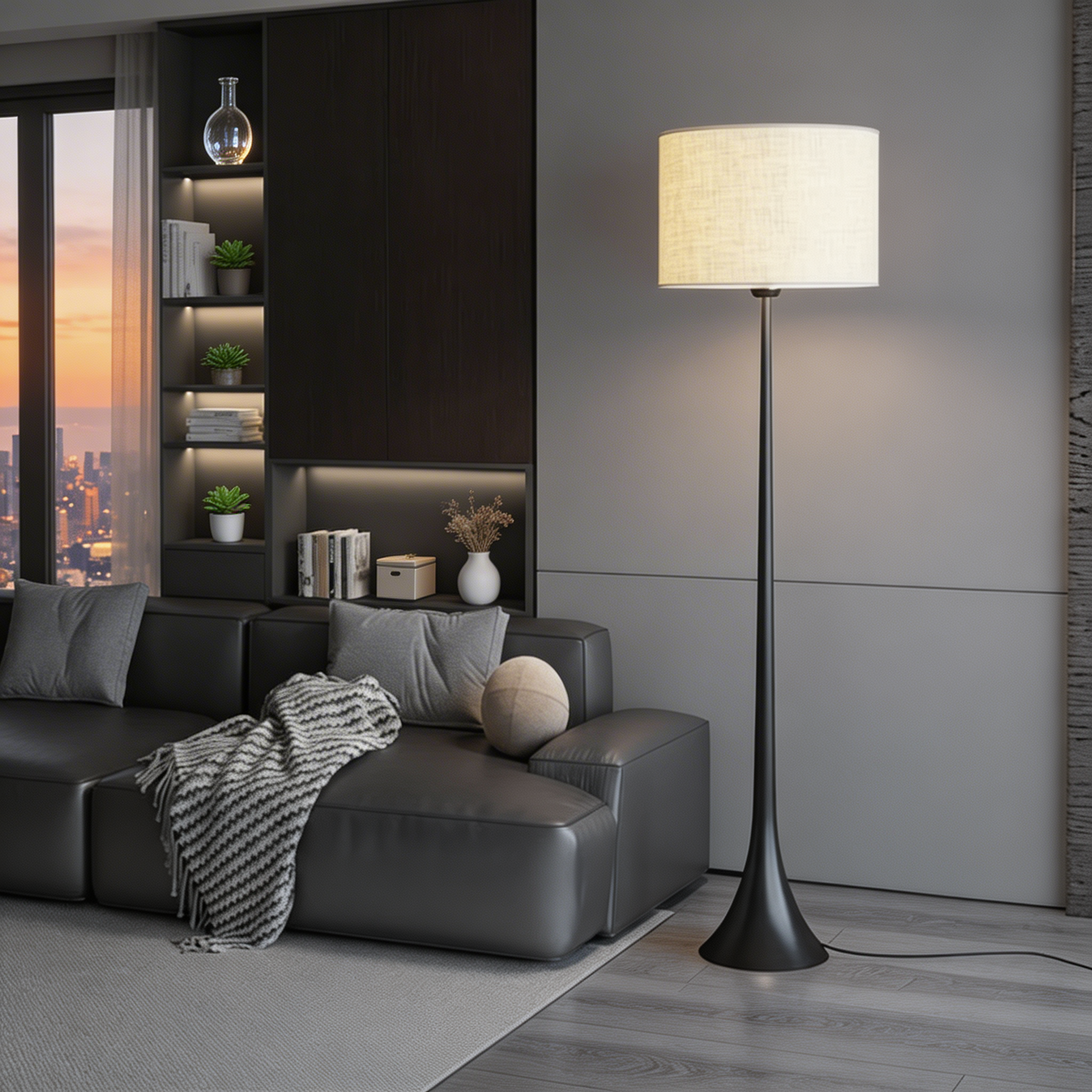Anderos Seiden-Stehleuchte – Minimalistisches Design