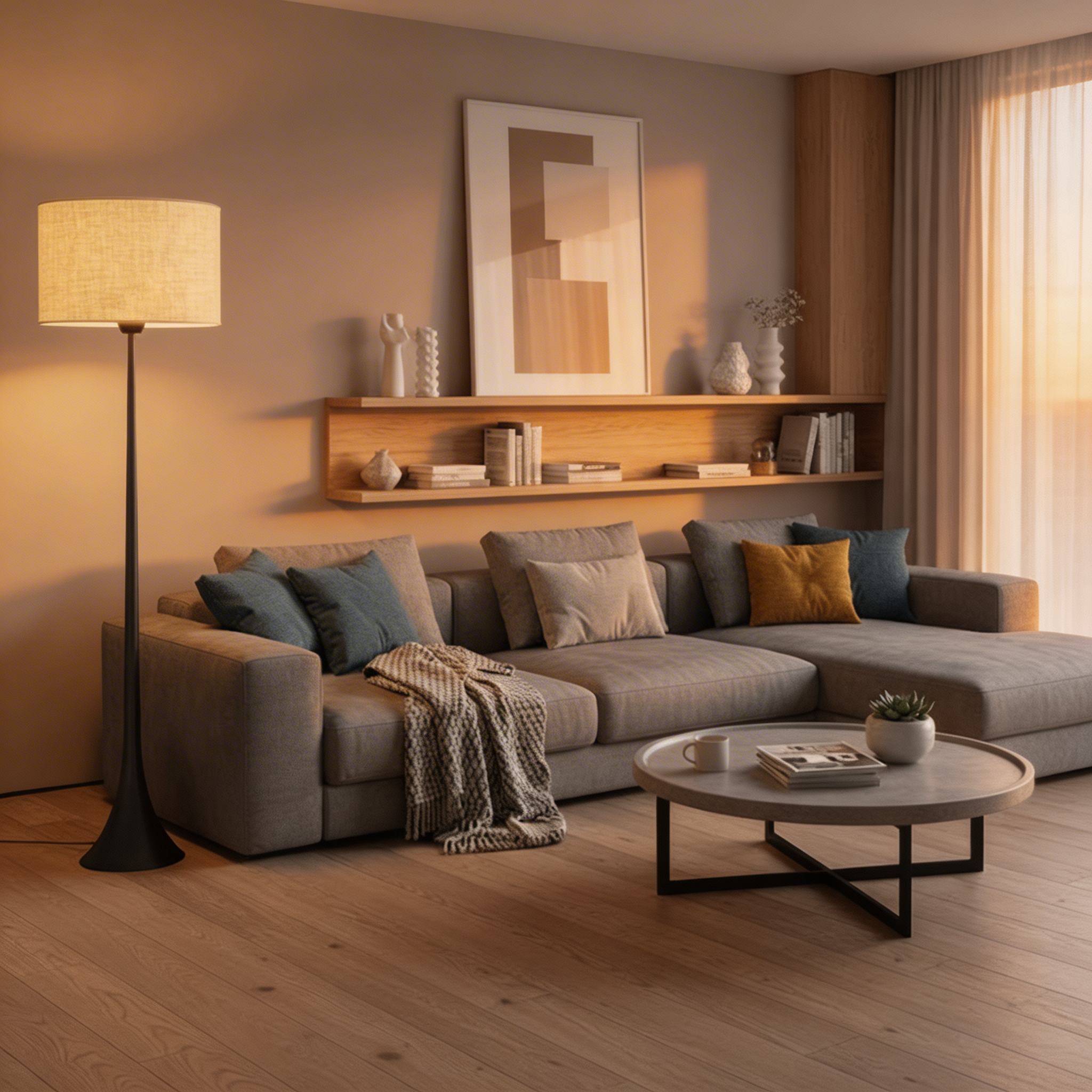 Anderos Seiden-Stehleuchte – Minimalistisches Design