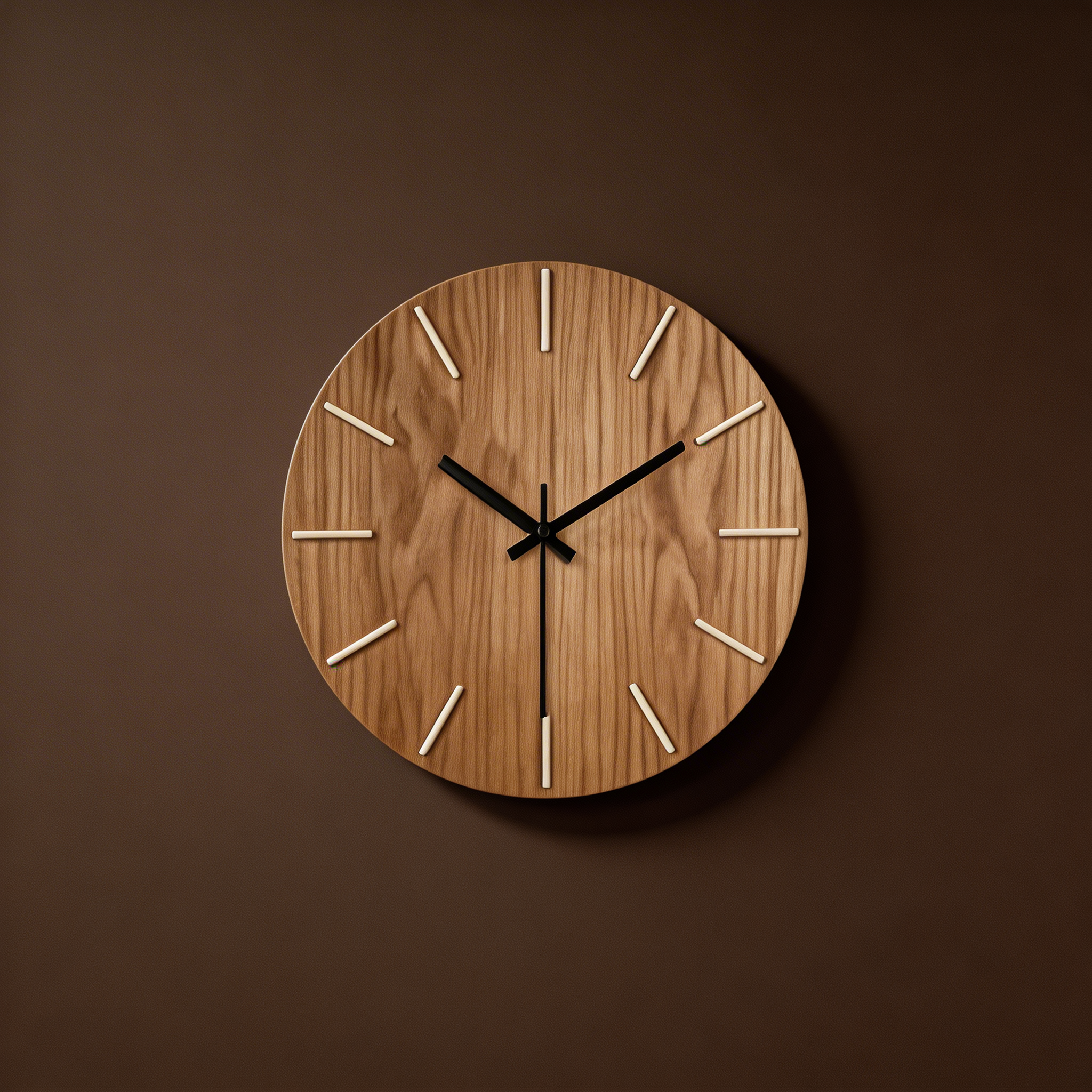 Hölzerne Minimalistische Geräuschlose Wanduhr – Massives Eichenholz