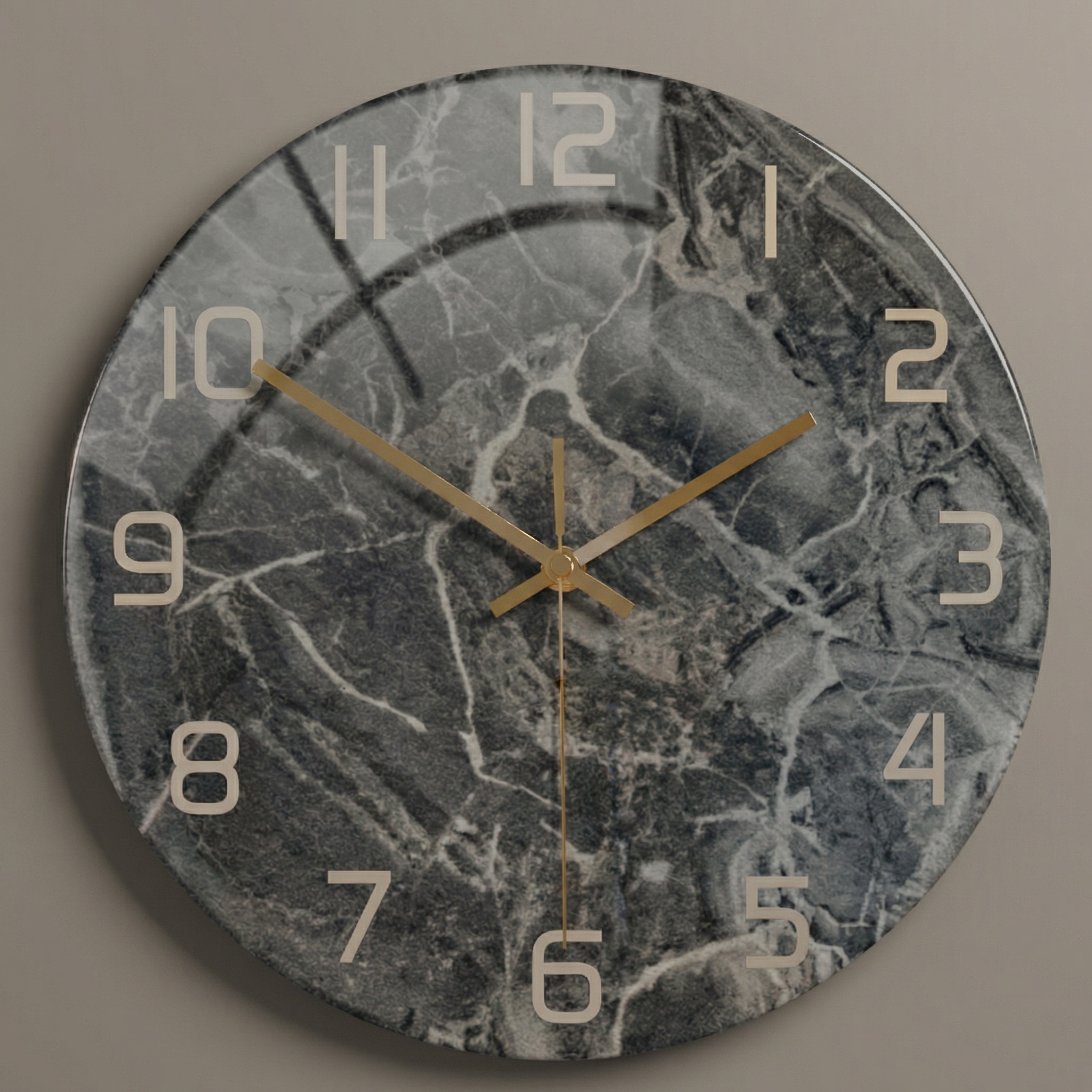 Marmor-Effekt Geräuschlose Wanduhr – Modernes Design