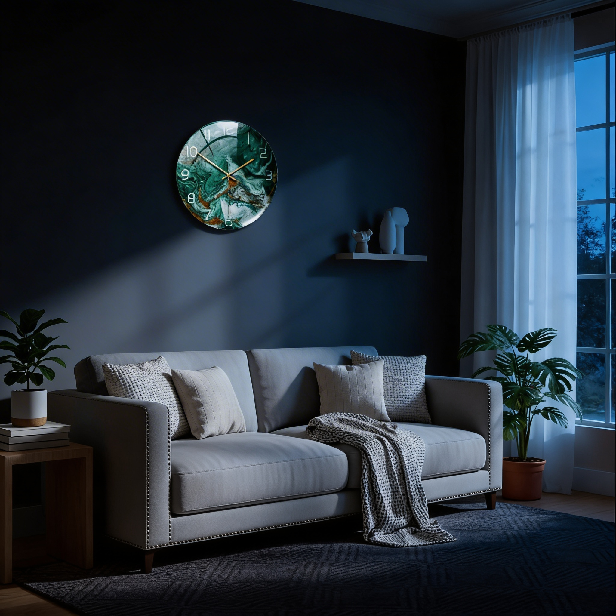 Marmor-Effekt Geräuschlose Wanduhr – Modernes Design
