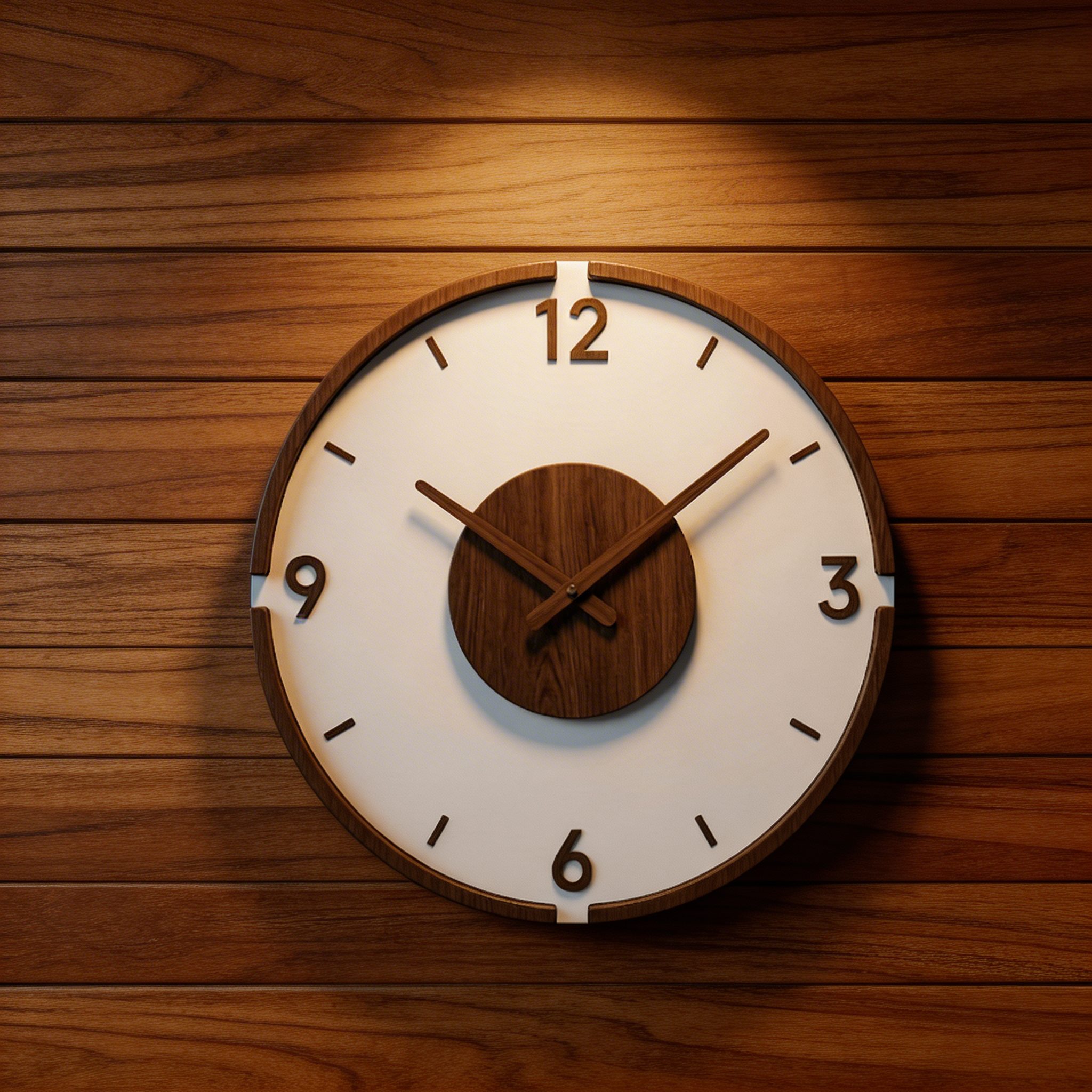 Nordische Geräuschlose Wanduhr – Holz & Acryl Design
