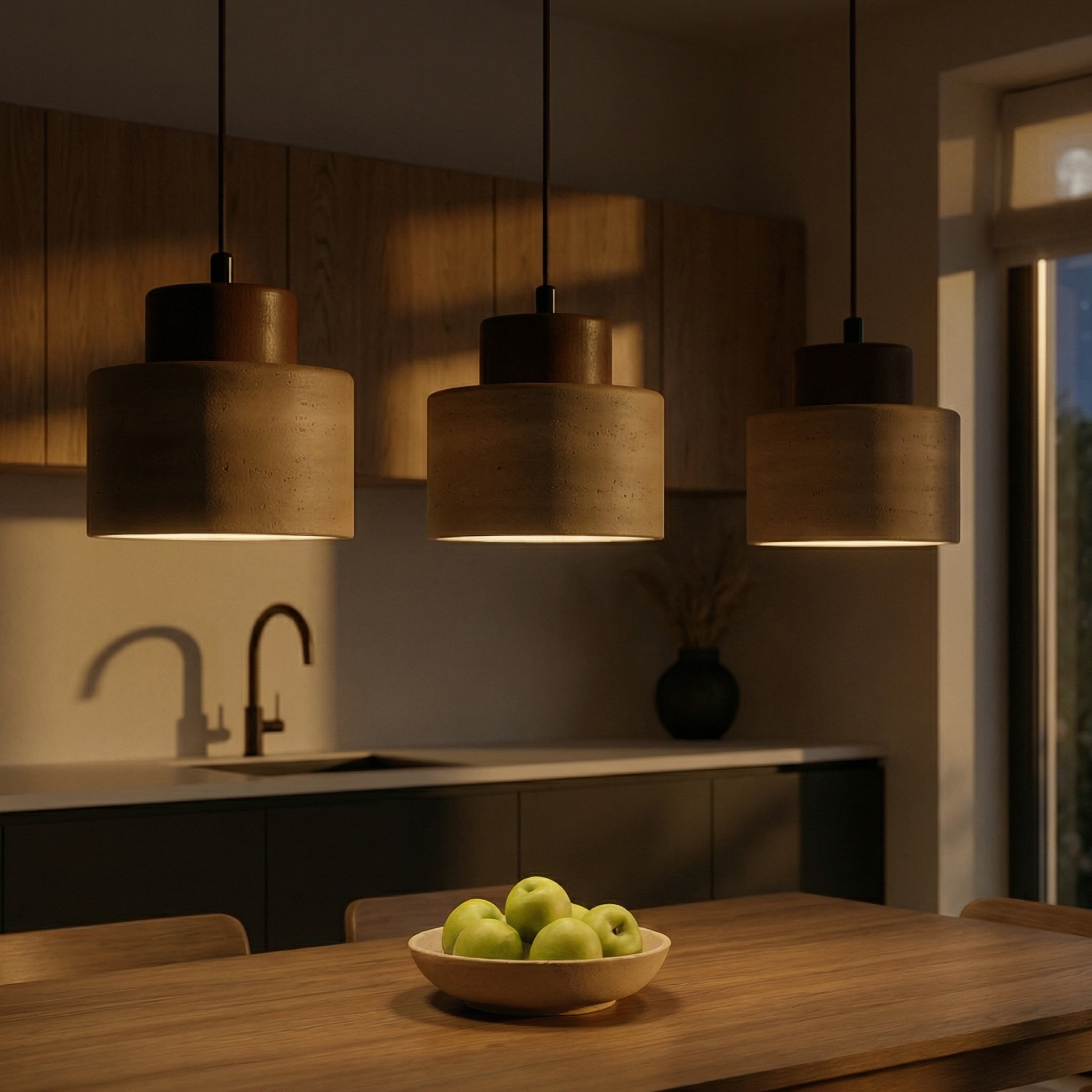 Travertin Stein Pendelleuchte – Natürliches Minimalistisches Design