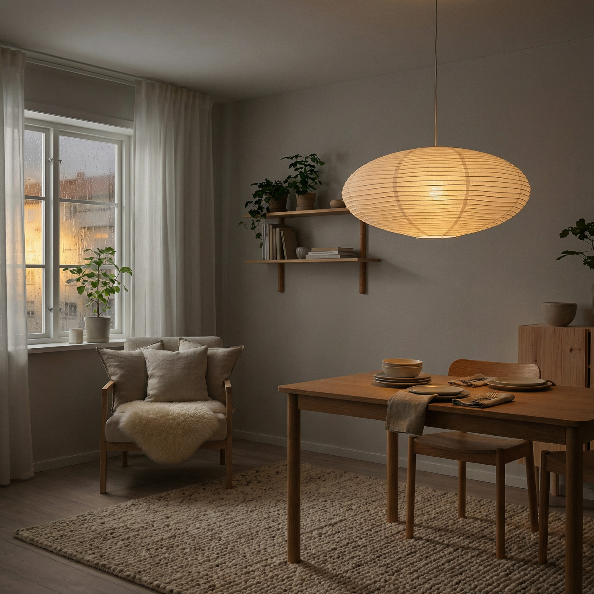 Wabi Papier Pendelleuchte – Natürliches Minimalistisches Design
