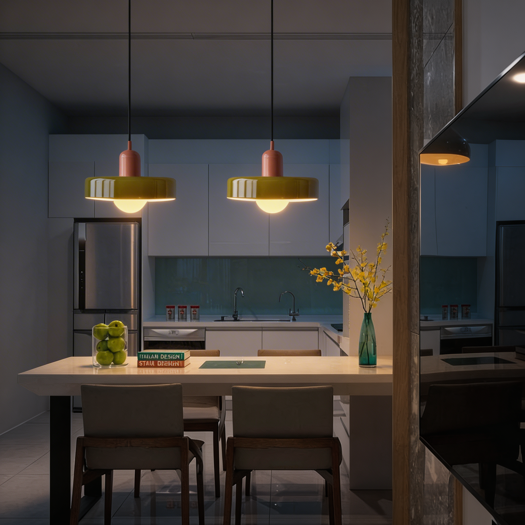 Bauhaus Farbglas Pendelleuchte – Modernes Design