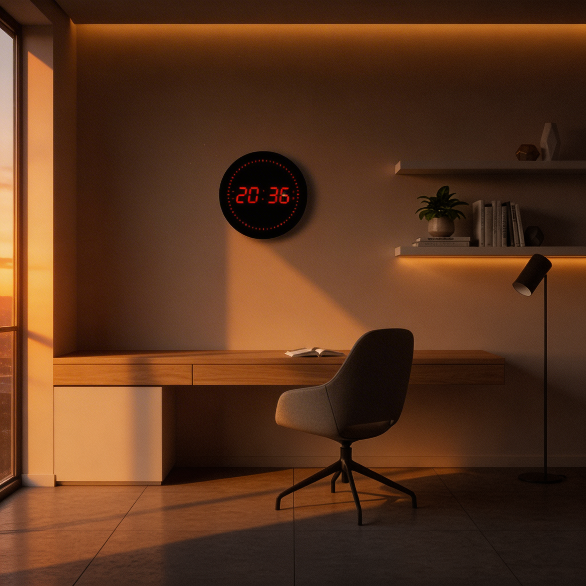 Digitale Wanduhr – LED-Anzeige