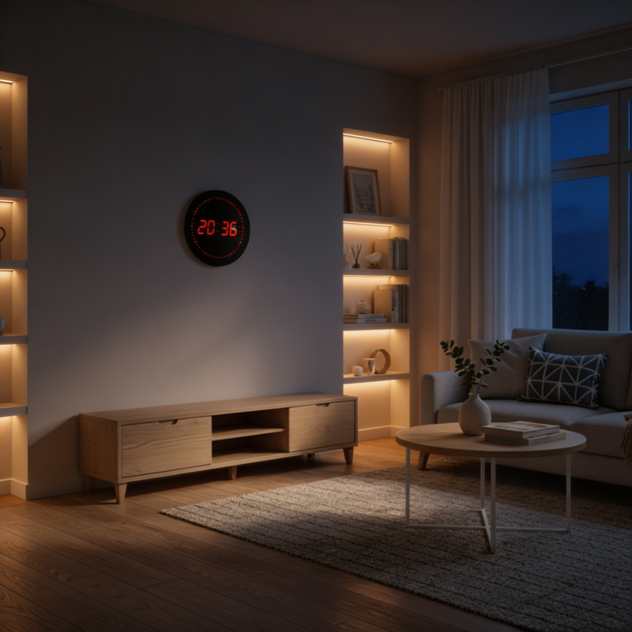 Digitale Wanduhr – LED-Anzeige