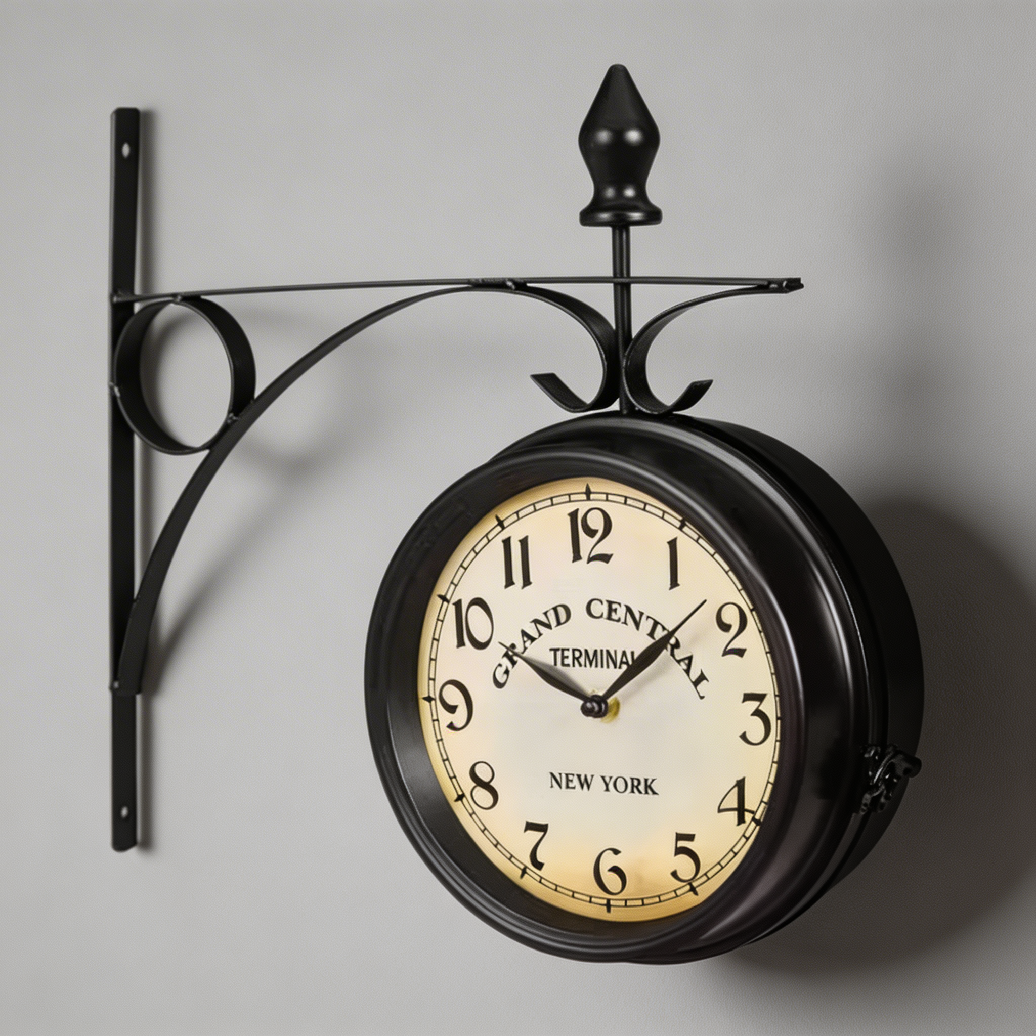 Doppelseitige Vintage Wanduhr – Klassisches Bahnhofsdesign