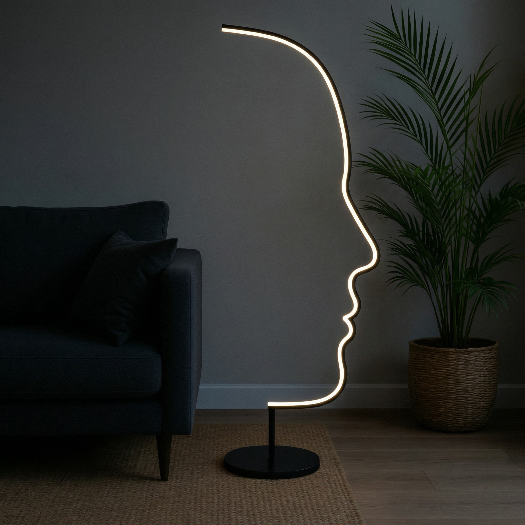 Gesicht Skulpturale Stehleuchte – Zeitgemäßes Design