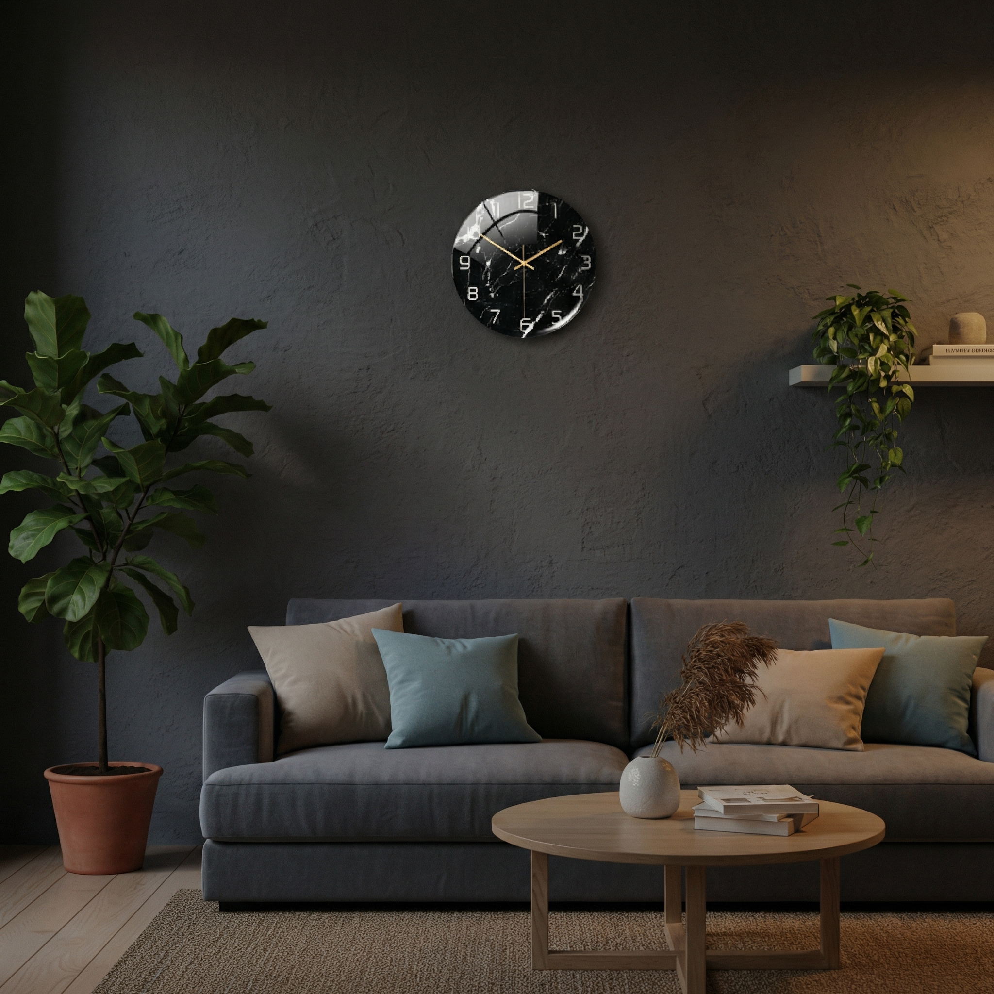 Marmor-Effekt Geräuschlose Wanduhr – Modernes Design