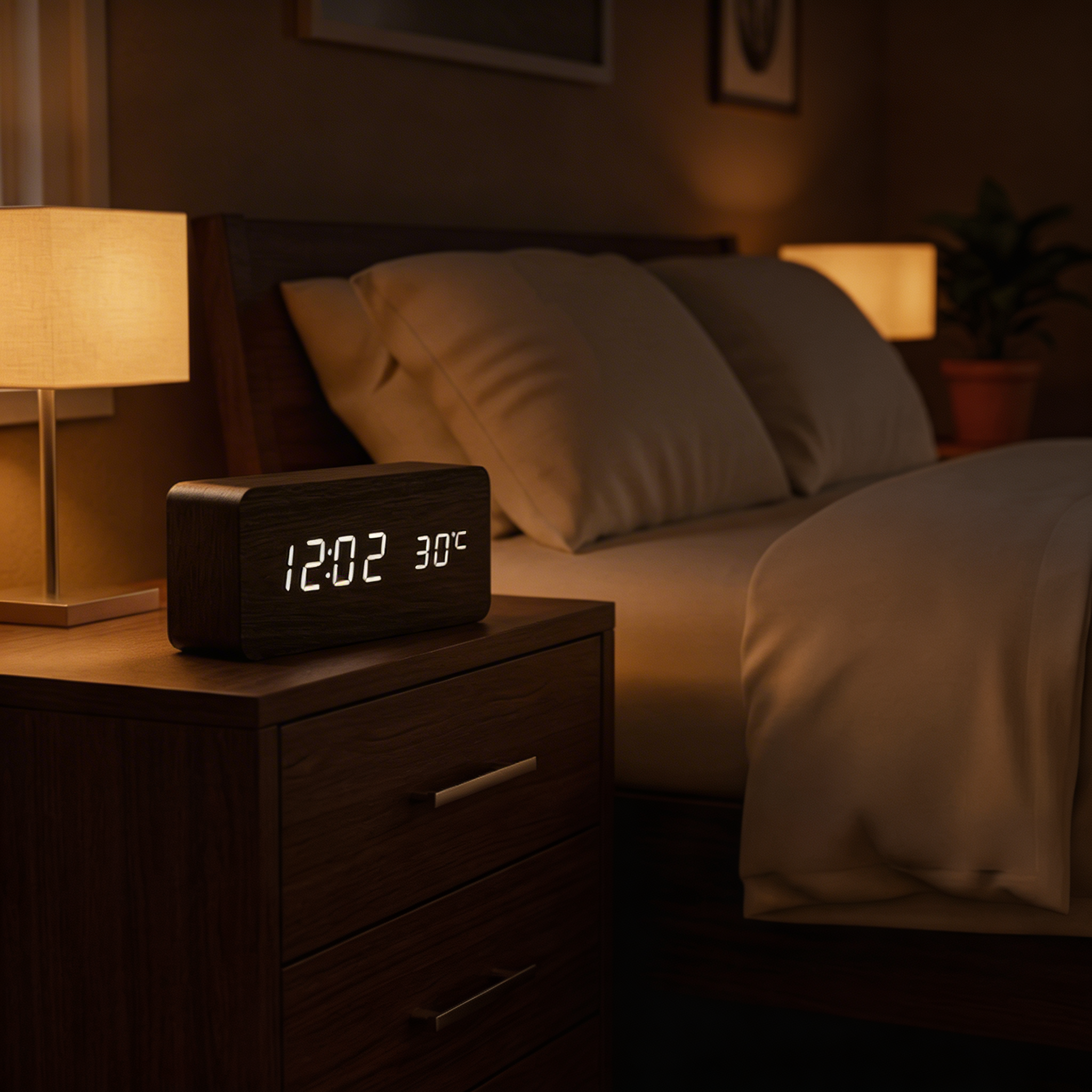 Multifunktionaler Digitaler Wecker mit kabelloser Ladestation – LED-Anzeige