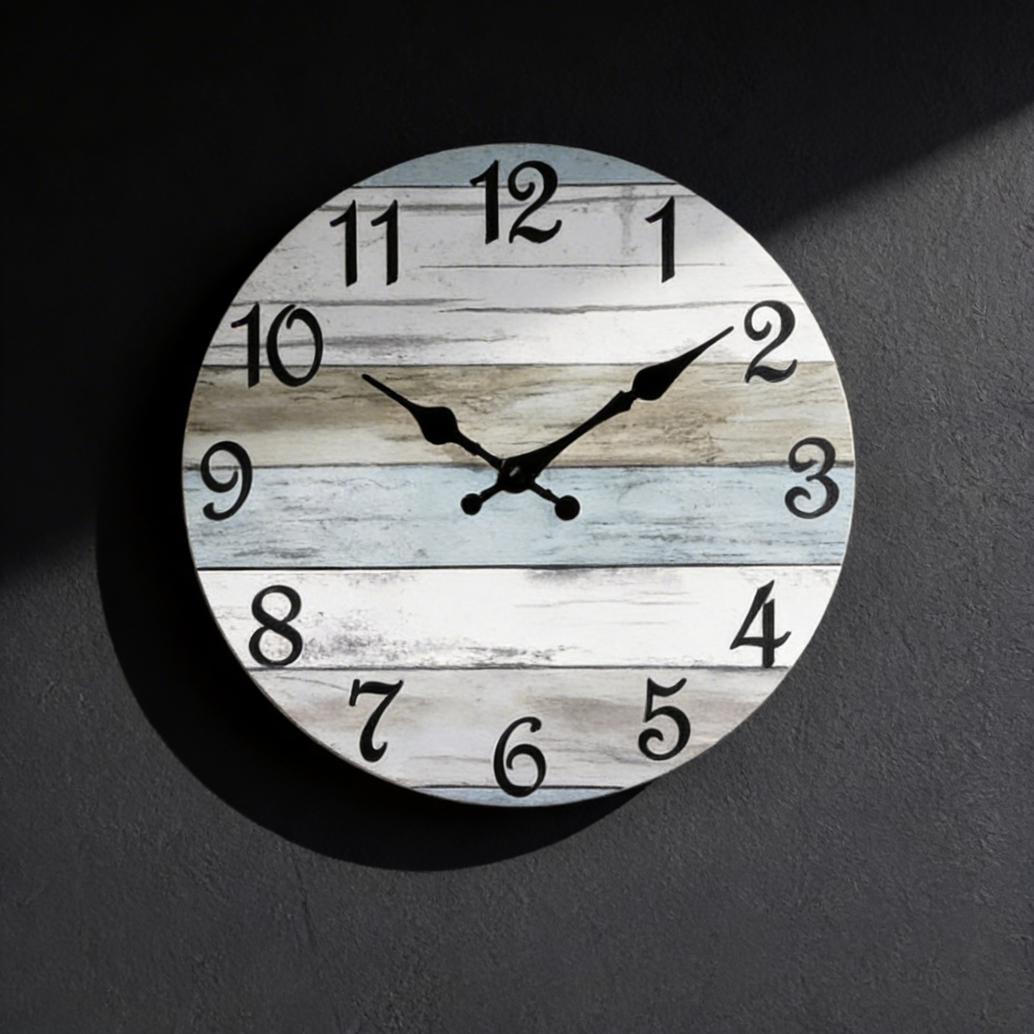Geräuschlose Blaue Runde Wanduhr – Nautisches Design