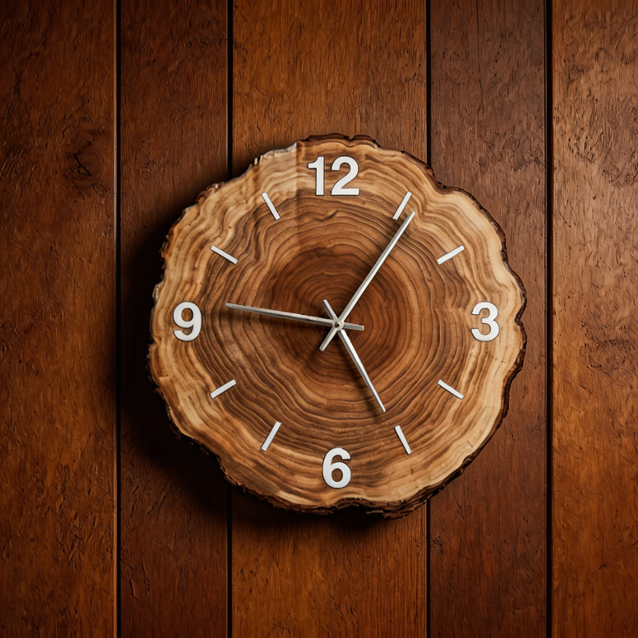 Geräuschlose Holzwanduhr – Natürliches Design